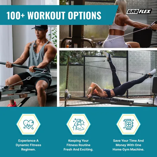 Vista 4 de GR8FLEX Gimnasio de rendimiento para un total de más de 100 ejercicios, máquina de entrenamiento multifuncional, entrenamiento de fuerza de alto