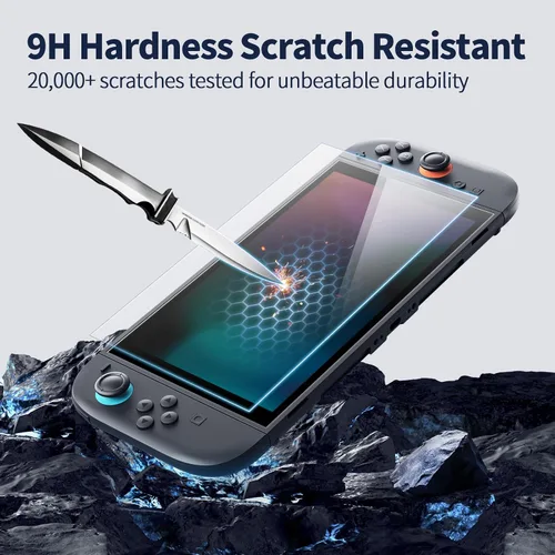 Vista 5 de Ambison 2 Pack Screen Protector Designed for Nintendo Switch 2 (2025) 7.9 inch, [Auto-Alignment Kit & HD Clear], Touch Sensitive, 9H Hardness