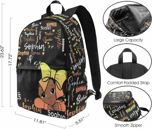 Vista 168 de Texto personalizado Elefante desgaste gafas mochila mochila mochila casual Daypack bolsa para mamá niñas, color86-4, Mochilas Daypack