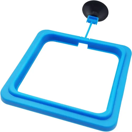 Vista 9 de Anillo de alimentación de peces Círculo flotante de alimentador de alimentos con ventosa acuario fácil de instalar (redondo)