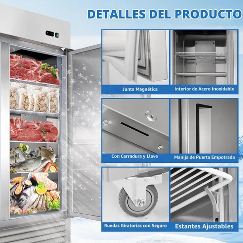 Vista 8 de Congelador comercial de 49 pies cúbicos, vertical de acero