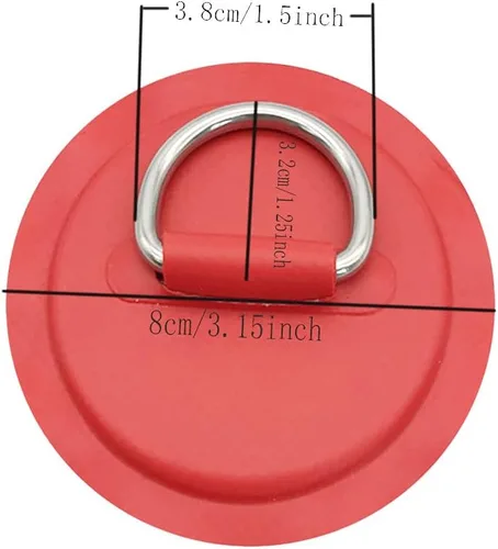 Vista 3 de 6 piezas de acero inoxidable D anillos parche para PVC inflable barco canoa balsa bote bote kayak tabla de surf tabla de remo
