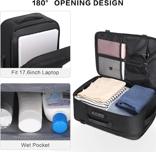 Vista 2 de YOUNGOA Mochila de mano para viajar en avión, mochila de viaje grande aprobada por aerolíneas, bolsa de artículos personales de 35 L, mochila