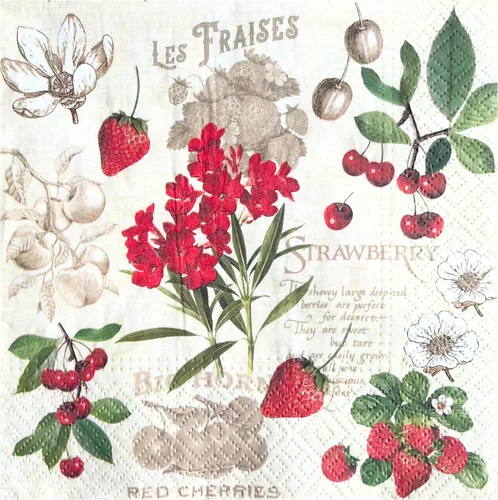 Vista 11 de Servilletas de papel de 20 unidades de 13 x 13 pulgadas, 3 capas, estampado de frutas y coco, para arte, cena y fiesta, servilletas desechables