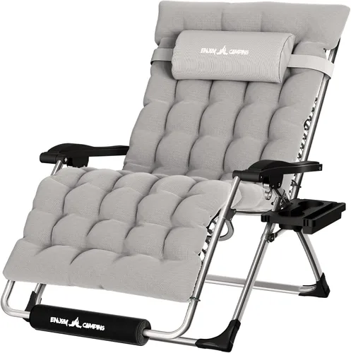 Vista 21 de UDPATIO Silla de gravedad cero de gran tamaño, reclinable acolchado completo para exteriores, asiento reclinable ajustable plegable para patio
