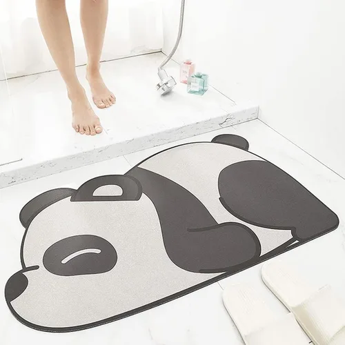 Vista 18 de Tapete de baño súper absorbente, tapete de entrada antideslizante con dibujos animados, cojín de secado rápido para suelo de baño y ducha