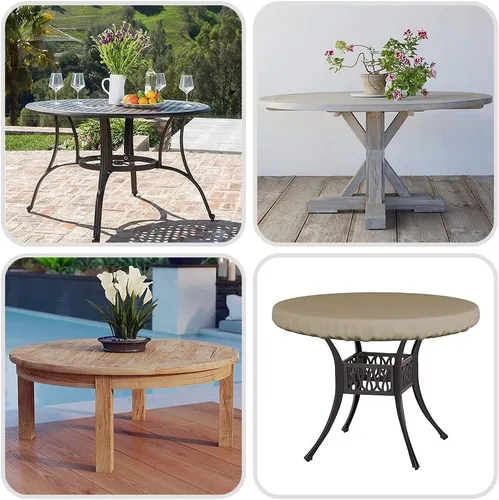 Vista 6 de Covers & All Cubierta para Mesa Redonda, 12 Oz Impermeable Resistente a UV y Clima, Cubierta de Mesa de Exterior para Muebles de Patio al Aire Libre