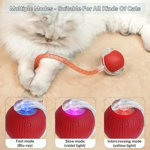 Vista 4 de Nuevo Juguete de Pelota para Gatos Mejorado - Speedy Tail 2.0 Juguete para Gatos, Pelota de Juguete Interactiva para Gatos, Juguetes Estimulantes