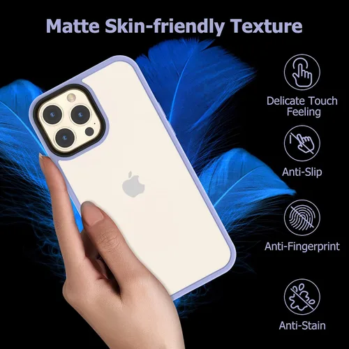 Vista 5 de MATEPROX Matte Case Compatible with iPhone 13 Pro, Non-Slip Protective Cover Hard Back Shockproof Bumper Phone Cases for iPhone 13 Pro 6.1