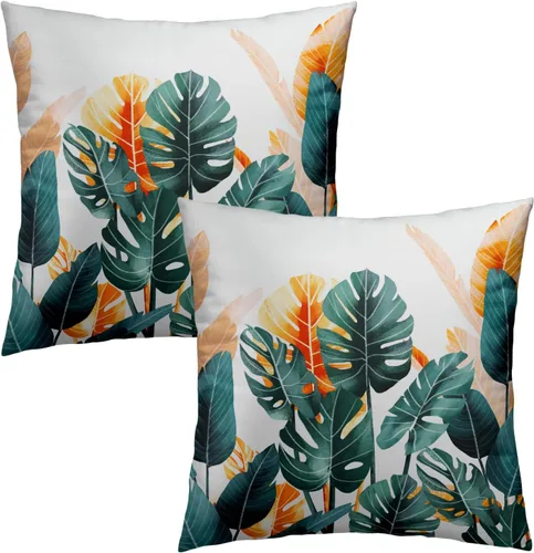 Vista 190 de Giwawa Juego de 2 fundas de almohada decorativas con diseño floral de girasol de 16 x 16 pulgadas, fundas de cojín decorativas para el hogar, sofá