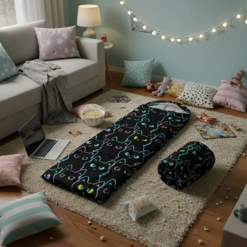 Vista 3 de QOOMO Saco de dormir para camping, 3 estaciones, clima cálido y fresco, ligero, saco de dormir impermeable para adultos y niños, viajes y al aire