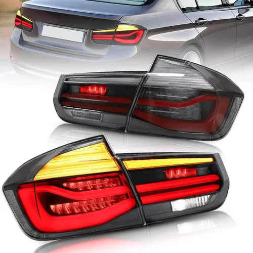 Vista 8 de VLAND Luces traseras LED compatibles con BMW Serie 3 BMW F30 F35 F80 320i 328i 328D 335i M3 6ª generación sedán 13-18 con intermitentes ámbar