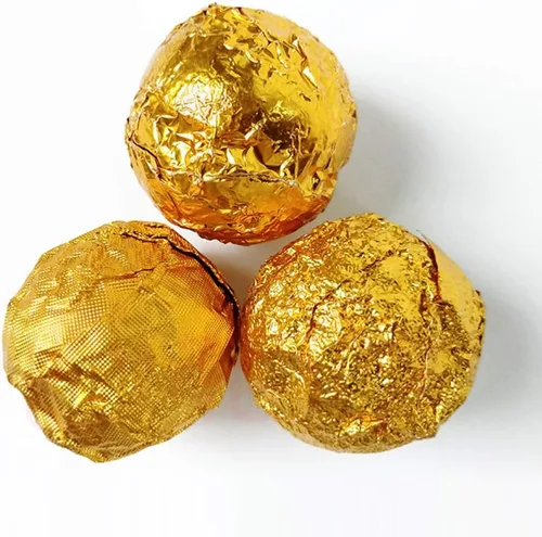Vista 2 de 500pcs Golden Chocolate Candy Foil Candy Wrappers Papel de aluminio para papel de embalaje de papel de embalaje de papel de aluminio