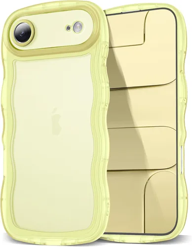 Vista 133 de SKYLMW Funda compatible con iPhone 12 Pro, diseño de ondas rizadas kawaii, borde chapado de lujo, elegante parte trasera transparente brillante, TPU