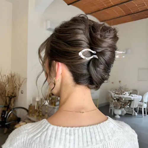 Vista 2 de 4 horquillas para el cabello para mujer, horquillas francesas en forma de U, elegantes accesorios para el cabello de mujer, horquilla francesa