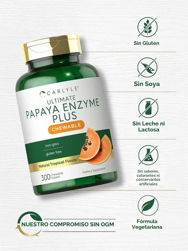 Vista 5 de Carlyle Tabletas masticables de enzima de papaya