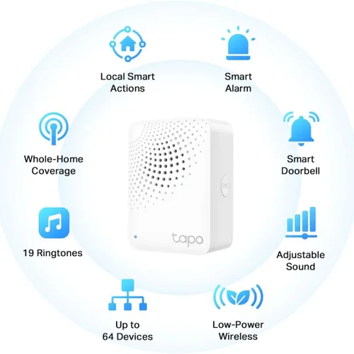 Vista 3 de Kit de inicio del sensor Tapo de TP-Link: "1 x Hub H100" + "1 x Sensor de movimiento T100" + "1 x Sensor de contacto T110