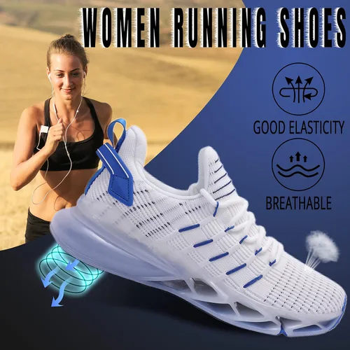 Vista 2 de CLOAKA Zapatos deportivos para correr con cojín de aire para mujer estilo casual antideslizantes para deportes fitness bádminton tenis transpirables