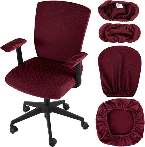 Vista 12 de Tallew Juego de 4 Fundas para Silla de Oficina, Fundas Universales Elásticas para Computadora, Fundas Estiras para Asiento de Silla, Fundas