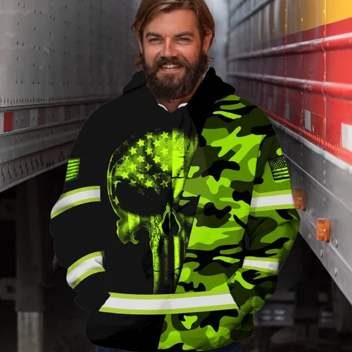 Vista 6 de Ropa de trabajo de seguridad con nombre personalizado de alta visibilidad para trabajadores, corredores, camioneros, patrióticos