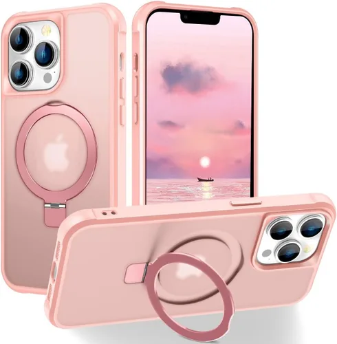 Vista 50 de CHAOFEnG Funda magnética compatible con iPhone 11 con soporte, prueba de caídas de grado militar, compatible con imán, anillo translúcido, parte