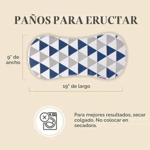 Vista 6 de Dodo Babies Paños de algodón para eructos – Algodón absorbente esencial para bebé – Hombro contorneado para bebé niño – Clip para chupete y estuche