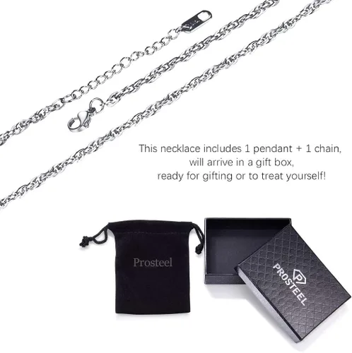 Vista 7 de PROSTEEL Collar con colgante y cadena de acero inoxidable de la estrella de David judía, joyería de Israel para hombres y mujeres