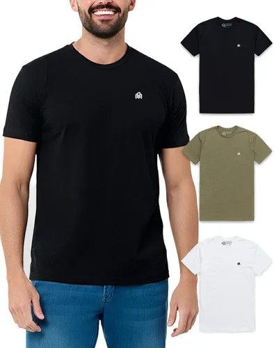 Vista 70 de Camisetas casuales de algodón suave con cuello redondo y ajuste atlético