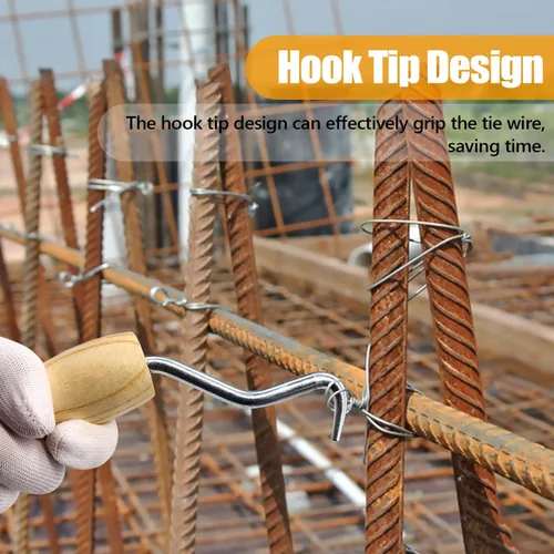 Vista 6 de mankk 2 unids Rebar Wire Twister Tie Twister Tool Concrete Metal Wire Twisting Fence Tool Pull Tie Wire Twister Mango de agarre de madera