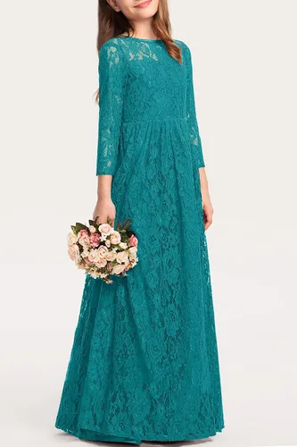 Vista 3 de HOSIKA Vestido elegante de encaje bohemio para niñas de 6 a 12 años