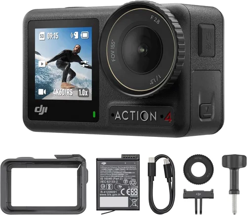 Vista 10 de DJI Osmo Action 4 Adventure Combo, cámara de acción impermeable 4K/120fps con sensor de 1/1.3 pulgadas, rendimiento de color de 10 bits y D-Log M