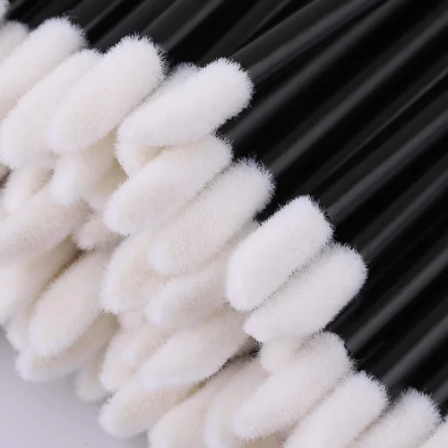 Vista 4 de Tbestmax 200 carretes desechables para rímel y cepillos de labios, aplicador de brillo de labios para extensiones de pestañas de cejas, kits de Negro