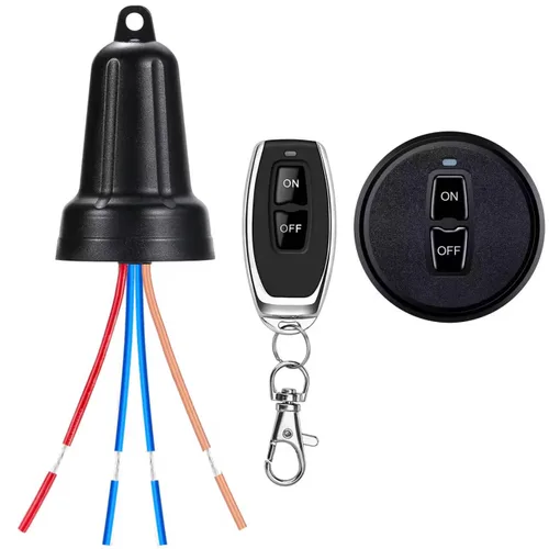 Vista 9 de Interruptor remoto impermeable, mini interruptor inalámbrico de 5 V/12 V/48 V/10 A, con largo alcance de 328 pies para luces, motor, ventiladores