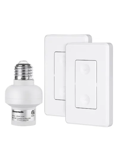 Vista 8 de DEWENWILS Toma de luz con control remoto, base E26/E27, programable y ampliable, no necesita cableado, enchufes de luz inalámbricos para dormitorio