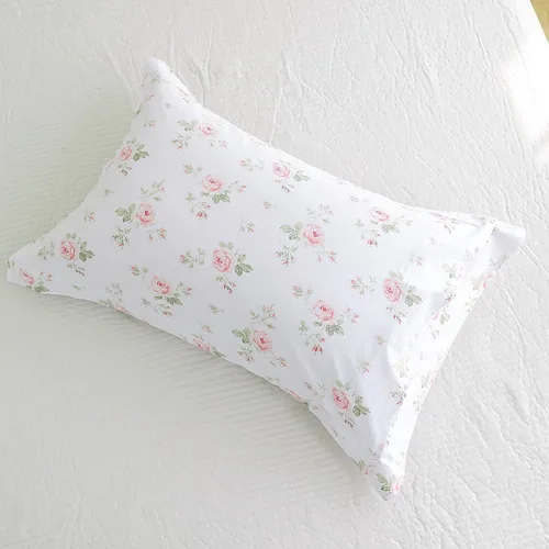 Vista 7 de QSH Juego de 2 fundas para almohada de algodón tamaño Queen, diseño floral vintage chic con estampado de rosas, fundas para almohada con cierre