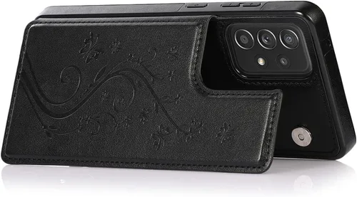 Vista 5 de Funda de teléfono para Samsung Galaxy A53 5G 2022 con protector de pantalla de vidrio templado, tarjetero/tarjetero/cartera, soporte para celda