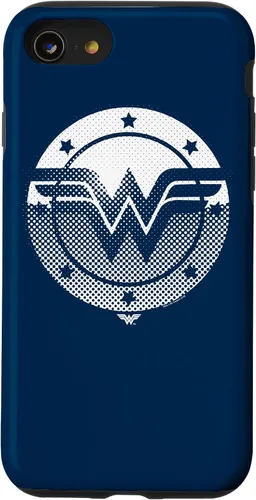 Vista 23 de Wonder Woman Funda con logotipo de escudo de medio tono para iPhone 17
