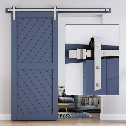 Vista 14 de EaseLife Kit de Rieles de Hardware de 5 Pies para Puerta Corredera de Granero de Níquel Cepillado, Polea J Básica, Trabajo Pesado, Se Desliza Suave