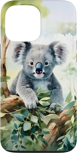 Vista 24 de Adorable Koala in a Tree Watercolor Case for iPhone 17