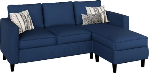Vista 7 de Nuturelly Sofá modular convertible con otomana móvil, sofá moderno en forma de L de 3 plazas para espacios pequeños, sofá de tela suave para sala