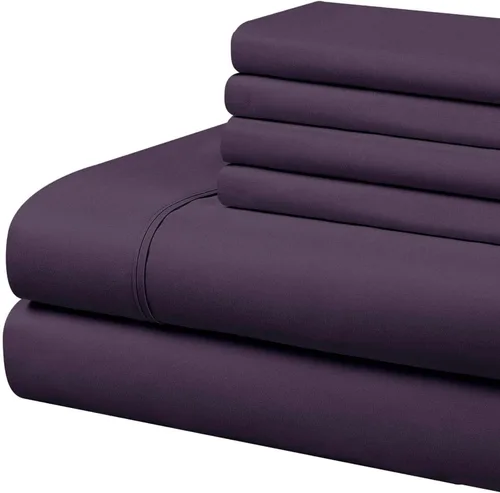 Vista 13 de Home Basics - Juego de sábanas de microfibra cepillada ultra suave de 4 piezas de 2.36 oz/m², hipoalergénico, individual, aguamarina