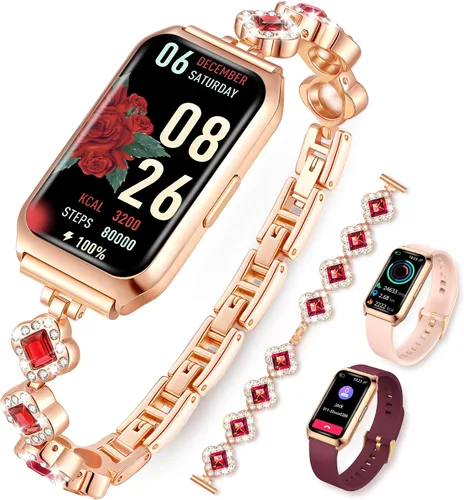 Vista 2 de Smart Watches for Women,Fitness Tracker Watches with Sleep Monitor/Heart Rate/Blood Oxygen,IP68 Waterproof FitnessTracker with Long