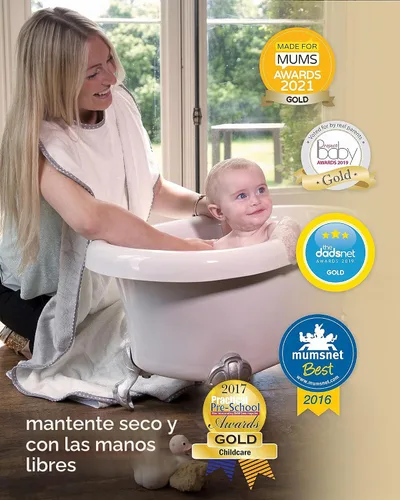 Vista 4 de Cuddledry Toalla de baño para bebé manos libres, algodón lujosamente suave y viscosa derivado de bambú con capucha toalla de bebé Toalla de Gris