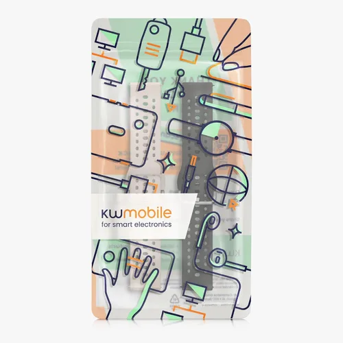 Vista 7 de kwmobile Correa compatible con Amazfit Bip 6 / Bip 5 Unity/Bip 5 / GTS 3 / Balance 2 / Correa de repuesto de silicona para reloj - Negro/Gris oscuro