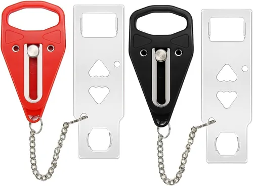 Vista 9 de Cerradura de puerta portátil, paquete de 4 cerraduras extra para mayor privacidad y seguridad en el hogar, hotel y apartamento, prevenir entrada