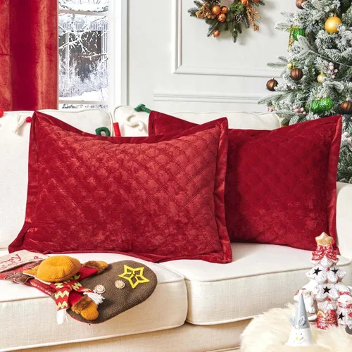 Vista 12 de Funda de Almohada Decorativa 18x18 1 Pieza Funda de Almohada Cuadrada de Terciopelo Suave Amigable con la Piel Proceso Cruzado Fundas de Cojín