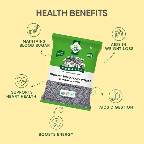 Vista 4 de 24 Mantra Organic Urad Dal Black Whole 4 lb – Gramo negro entero Urad Dal Alto en proteína a base de plantas y fibra dietética Para dals diarios