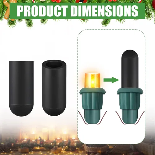 Vista 2 de Zonon 200 tapas sin brillo para luces LED de Navidad, 0.197 x 0.512 in