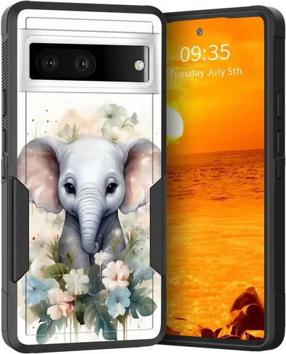 Vista 51 de Funda para Pixel 6A, Híbrida de Doble Capa de Servicio Pesado Resistente a Prueba de Golpes PC Duro + Funda Protectora de Silicona Suave para Google