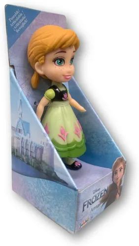 Vista 2 de Amarina Empaquetado en caja transparente para regalo, mini muñeca de 3.5 pulgadas, a elegir entre los 14 personajes de Frozen de estilo (Anna Green)